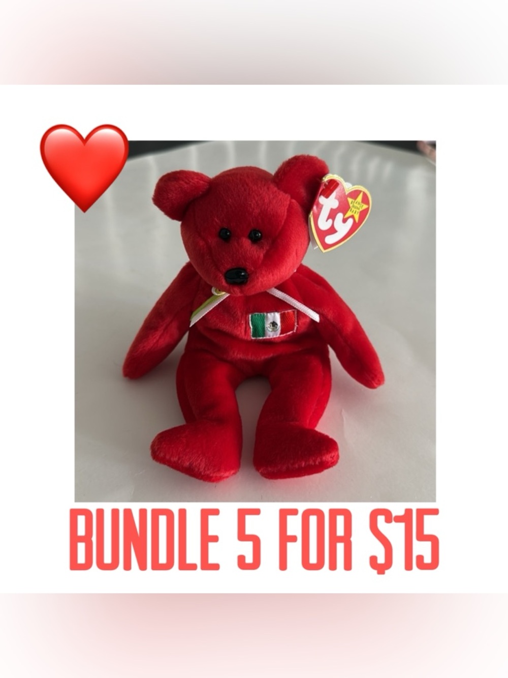 ❤️5 for $15❤️ 1999 Ostio the Bear Beanie Baby